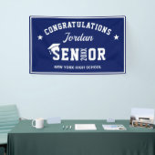 Modern Navy Blue White 2023 Graduation Party Spandoek (Beurs)