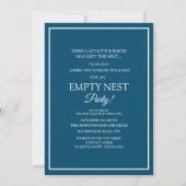 Modern Navy Blue White Empty Nest Party Kaart (Voorkant)