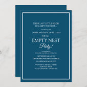 Modern Navy Blue White Empty Nest Party Kaart (Voorkant / Achterkant)