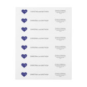 Modern Navy Blue White Heart Initialen Wedding (Vel)