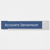 Modern Navy Blue White Office Firm Department Name Deurbordje (Voorkant)