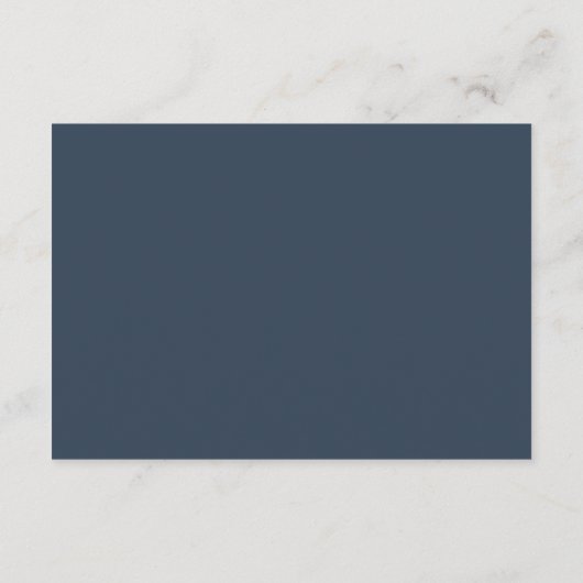 Modern Navy Blue White Simple Wedding RSVP Kaartje (Achterkant)