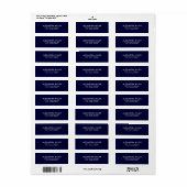 Modern Navy Blue White Typography Address Etiket (Full Sheet)
