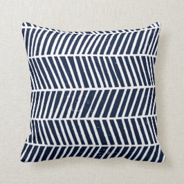 Modern Navy Blue Zig Zag Geometric Cushion Kussen