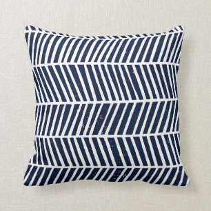 Modern Navy Blue Zig Zag Geometric Cushion Kussen