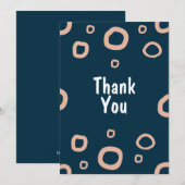 Modern Navy & Blush Hand-Drawn Organic Ring Patter Kaart (Voorkant / Achterkant)