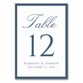 Modern Navy Border Wedding Kaart (Achterkant)