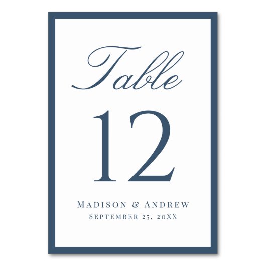 Modern Navy Border Wedding Kaart (Voorkant)