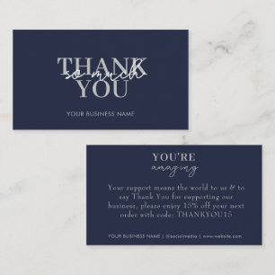 Modern Navy Business Elegant Dank u Visitekaartje