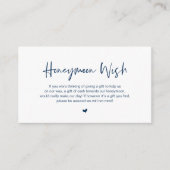 Modern Navy casual elegance font, Honeymoon Wish Informatiekaartje (Voorkant)