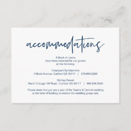 Modern Navy casual elegantie Accommodaties hotels Informatiekaartje