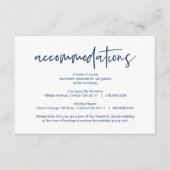 Modern Navy casual elegantie Accommodaties hotels Informatiekaartje (Voorkant)