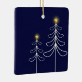 Modern Navy Christmas Tree Graphic Keramisch Ornament (Rechts)