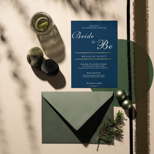 Modern Navy Classic Bride wordt vrijgezellenfeest Feestdagenkaart