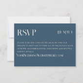 Modern Navy Classic Wedding RSVP with QR Code Kaartje (Voorkant)