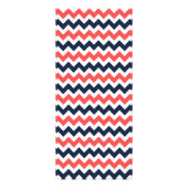 Modern Navy & Coral Chevron Wedding Menu (Achterkant)