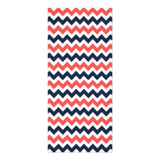 Modern Navy & Coral Chevron Wedding Menu (Achterkant)