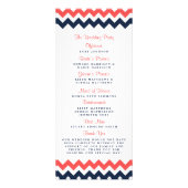 Modern Navy & Coral Chevron Wedding Programma (Achterkant)