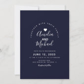 Modern Navy Dark Chocolate Terracotta Wedding Kaart (Voorkant)