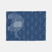 Modern Navy Elephant Personalized Name Boy Fleece Deken (Voorkant (Horizontaal))