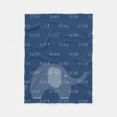 Modern Navy Elephant Personalized Name Boy Fleece Deken (Voorkant)