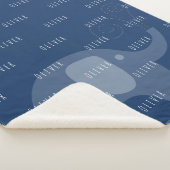 Modern Navy Elephant Personalized Name Boy Sherpa Deken (3/4)