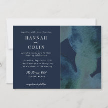 Modern Navy Emerald Abstracte Waterverf