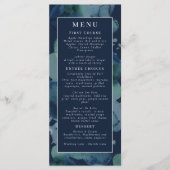 Modern Navy Emerald Abstracte Waterverf Menu (Voorkant)