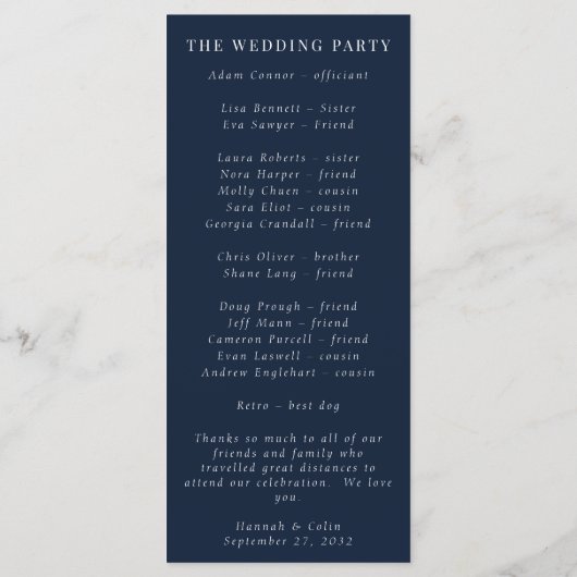 Modern Navy Emerald Abstracte Waterverf Programmakaart (Achterkant)