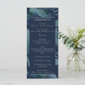 Modern Navy Emerald Abstracte Waterverf Programmakaart (Staand voorkant)