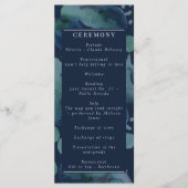 Modern Navy Emerald Abstracte Waterverf Programmakaart (Voorkant)