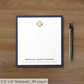 Modern Navy en Gold Business Notitieblok met Logo