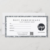 Modern Navy en Silver Toevoegen Logo Cadeaubon (Achterkant)