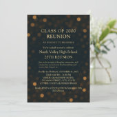 Modern Navy Gold 25th Reunion Party Invitation Kaart (Staand voorkant)