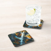 Modern Navy & Gold Abstract Mountain Peak – Luxury Bier Onderzetter (Rechterzijde)