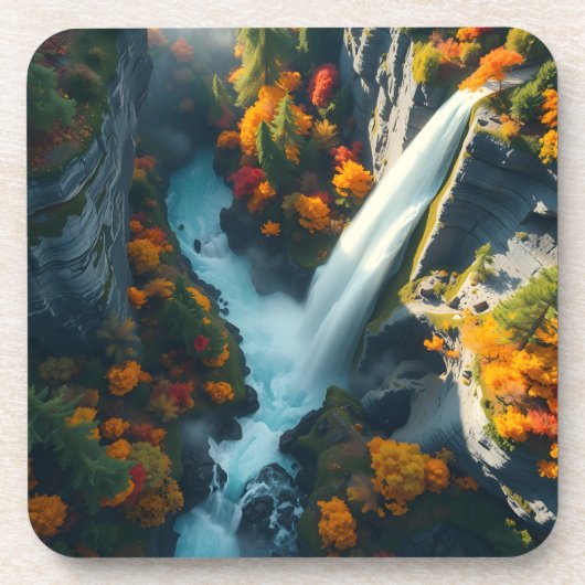 Modern Navy & Gold Abstract Mountain Peak – Luxury Bier Onderzetter (Voorkant)