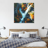 Modern Navy & Gold Abstract Mountain Peak – Luxury Canvas Afdruk (Insitu (Slaapkamer))