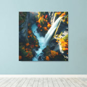 Modern Navy & Gold Abstract Mountain Peak – Luxury Canvas Afdruk (Insitu (Houten vloer))