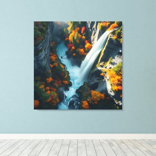 Modern Navy & Gold Abstract Mountain Peak – Luxury Canvas Afdruk (Insitu (Houten vloer))