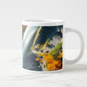 Modern Navy & Gold Abstract Mountain Peak – Luxury Grote Koffiekop (Rechts)