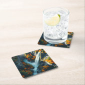 Modern Navy & Gold Abstract Mountain Peak – Luxury Kartonnen Onderzetters (Insitu)