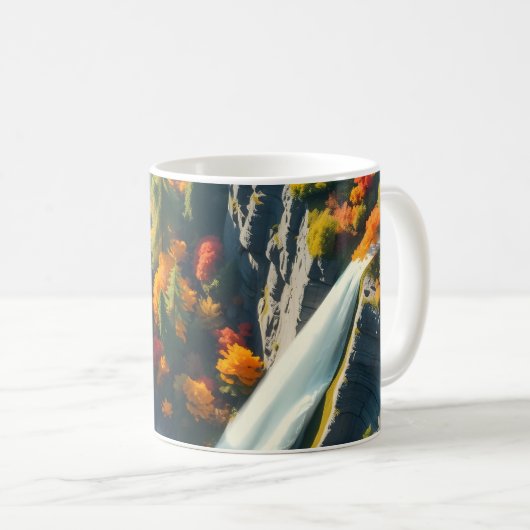 Modern Navy & Gold Abstract Mountain Peak – Luxury Koffiemok (Voorkant rechts)