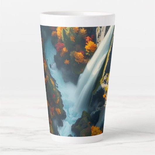 Modern Navy & Gold Abstract Mountain Peak – Luxury Latte Mok (Voorkant)
