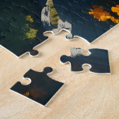 Modern Navy & Gold Abstract Mountain Peak – Luxury Legpuzzel (Zijkant)