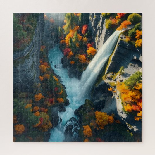 Modern Navy & Gold Abstract Mountain Peak – Luxury Legpuzzel (Verticaal)