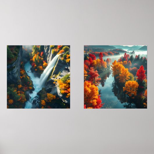 Modern Navy & Gold Abstract Mountain Peak – Luxury Muurkunst Sets (Voorkant)