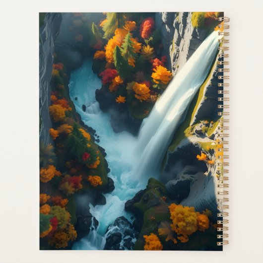 Modern Navy & Gold Abstract Mountain Peak – Luxury Planner (Achterkant)