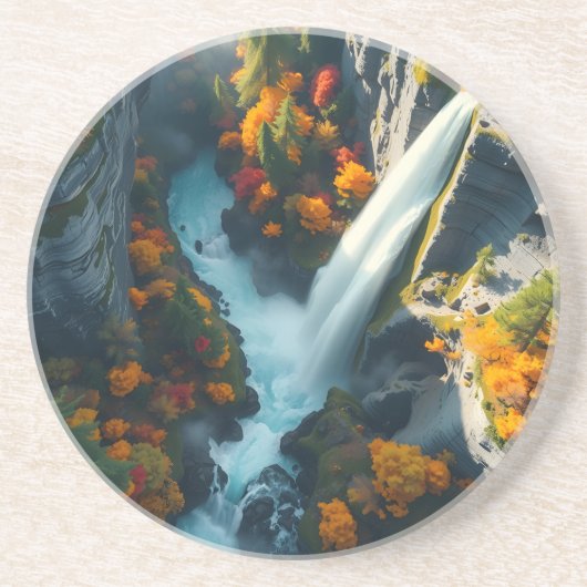 Modern Navy & Gold Abstract Mountain Peak – Luxury Zandsteen Onderzetter (Voorkant)