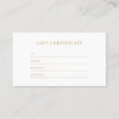 Modern Navy & Gold Business Logo Cadeaubon Visitekaartje (Achterkant)