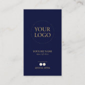 Modern Navy & Gold Business Logo Cadeaubon Visitekaartje (Voorkant)